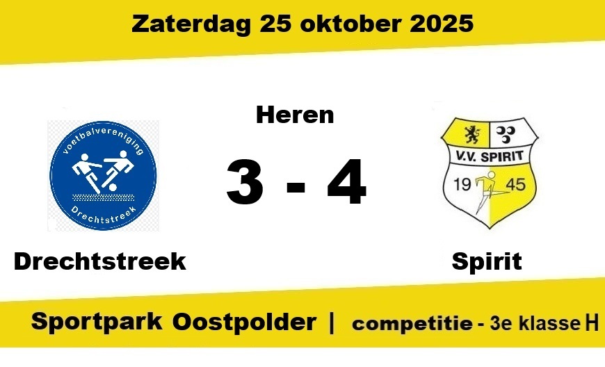 Wonderkwartiertje van Nicky Bentzon bezorgt Spirit de winst op Drechtstreek: 3-4