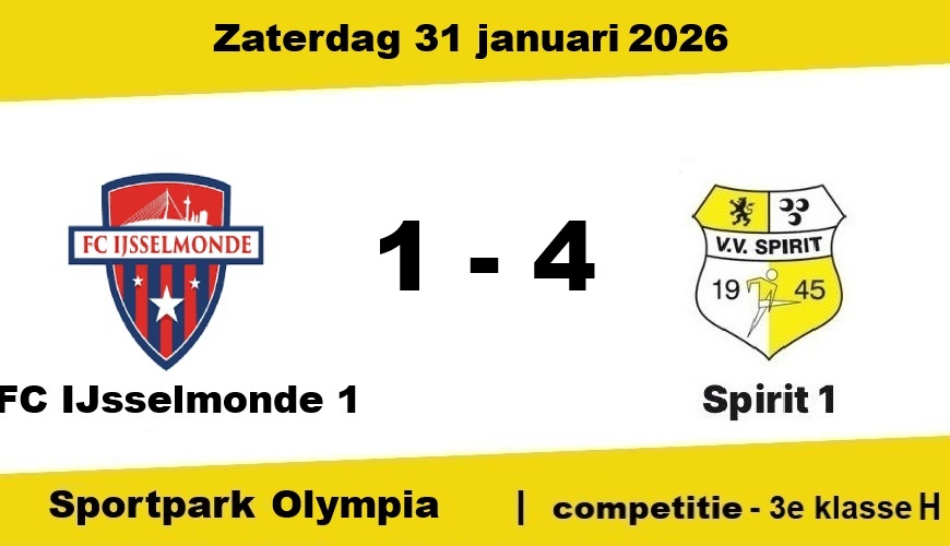 Spirit boekt 1-4 zege bij FC IJsselmonde