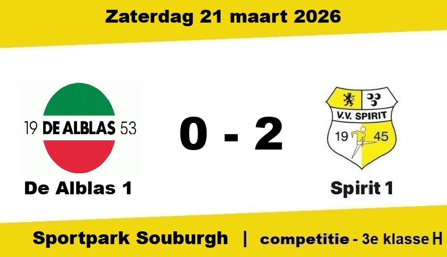 Spirit neemt koppositie weer over na overwinning op De Alblas: 0-2