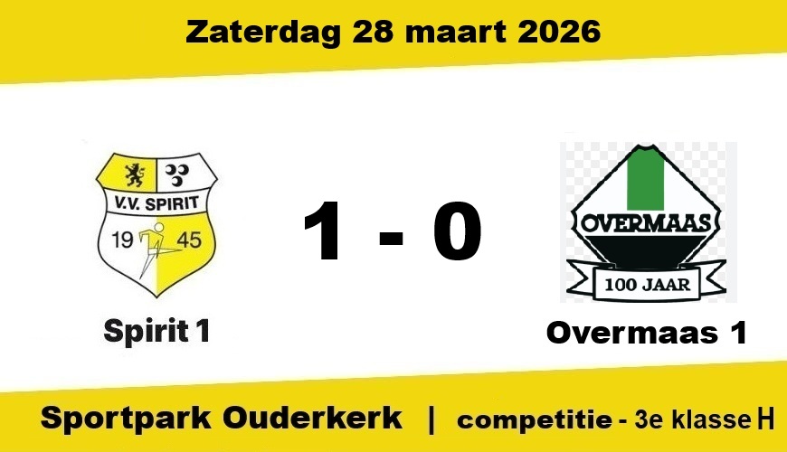 Spirit boekt minimale zege op Overmaas (1-0)