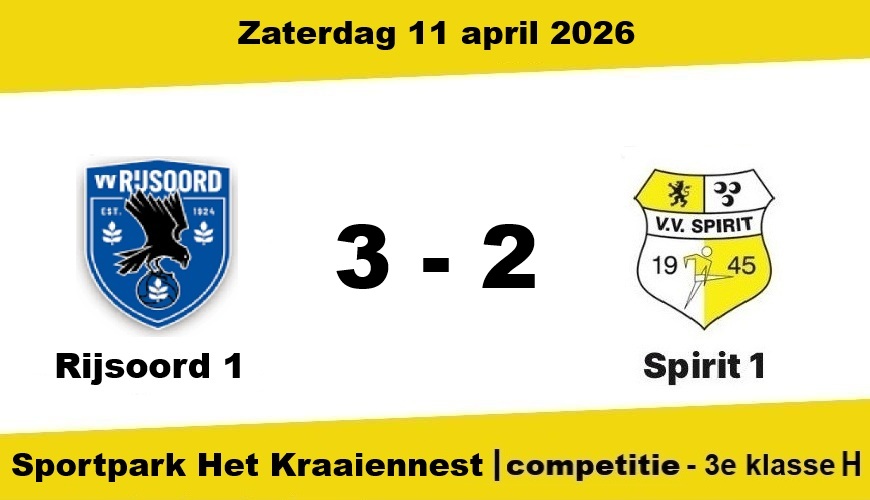 Verspeelt Spirit wéér het kampioenschap bij Rijsoord (3-2)?