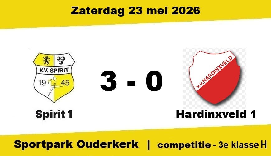 Spirit stelt tweede plaats veilig na overtuigende 3-0 overwinning op Hardinxveld