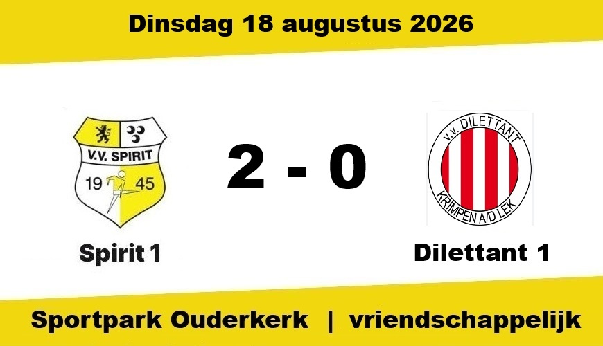 Spirit zonder overtuiging langs Dilettant: 2-0