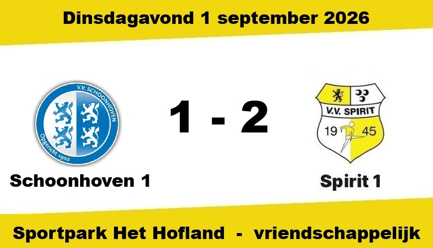 Spirit wint oefenduel bij Schoonhoven: 1-2
