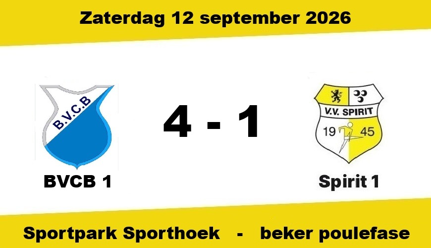 Spirit uitgebekerd na 4-1 nederlaag bij BVCB