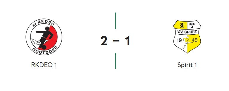 Nederlaag bij RKDEO doet Spirit geen pijn: 2-1