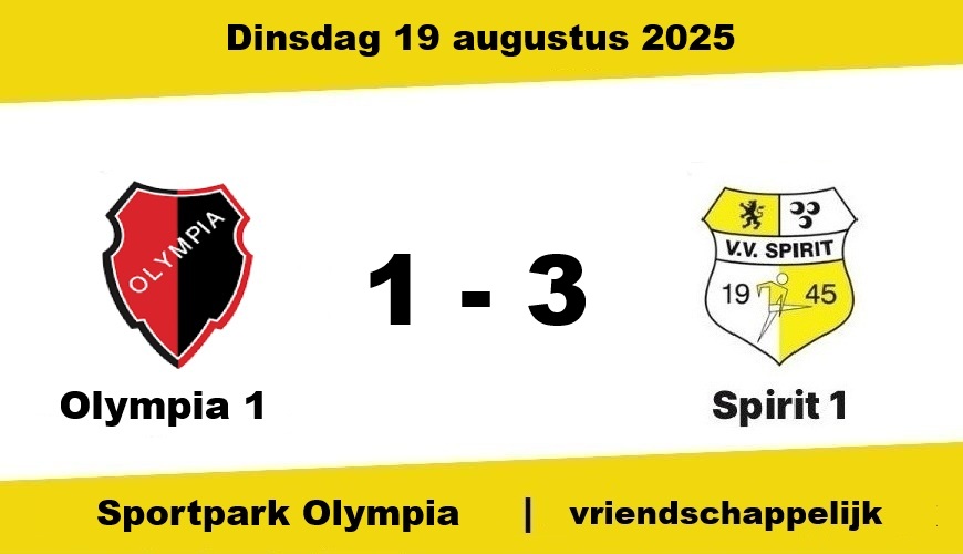 Spirit maakt in de 1e helft het verschil met Olympia: 1-3