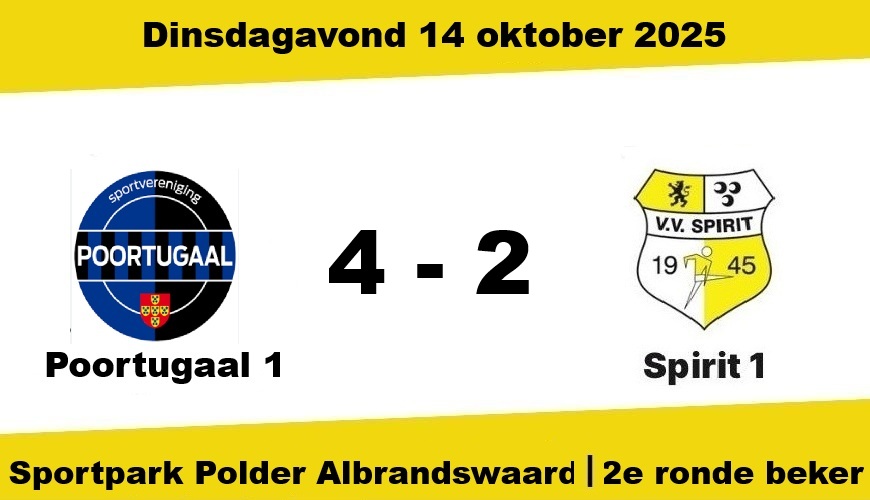 Spirit strijdend ten onder in slotfase tegen sv Poortugaal: 4-2