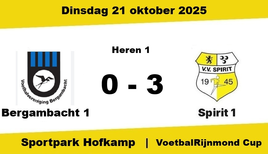 Spirit maakt het verschil pas na rust: 0-3 winst op Bergambacht