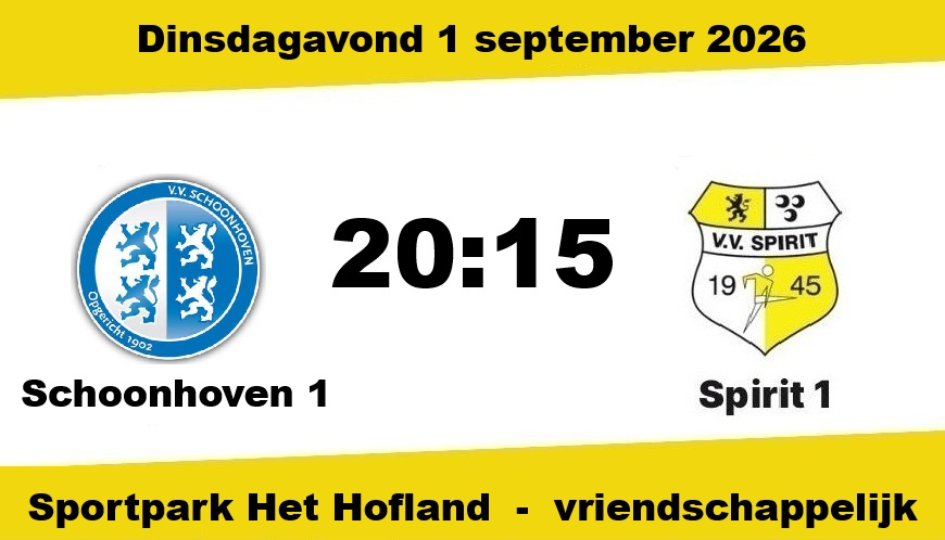 Spirit speelt vriendschappelijk in en tegen Schoonhoven