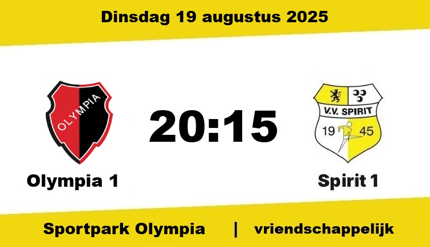 Spirit speelt oefenwedstrijd bij Olympia