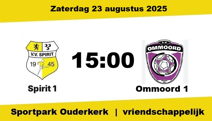 Spirit oefent in Ouderkerk tegen sv Ommoord
