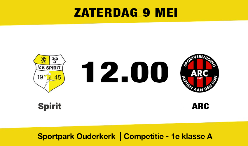 Spirit speelt thuis om 12.00 uur