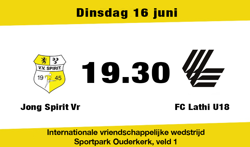 Jong Spirit tegen jong FC Lathi