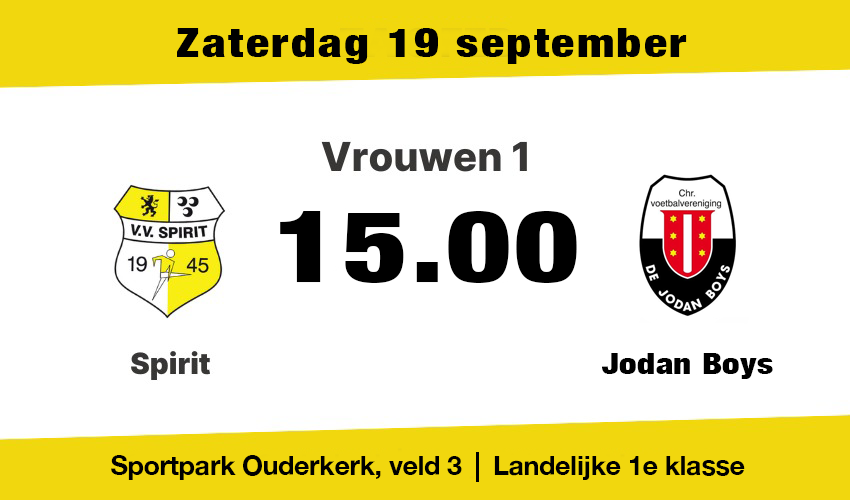 Spirit VR1 opent competitie tegen Jodan Boys