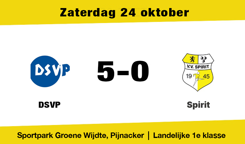 Spirit wacht zware klus bij koploper DSVP