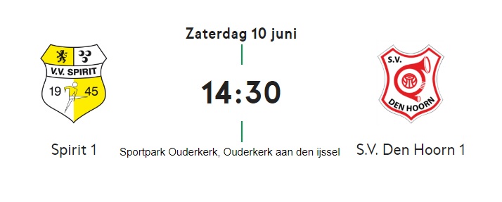 Spirit ontvangt in de nacompetitie sv Den Hoorn