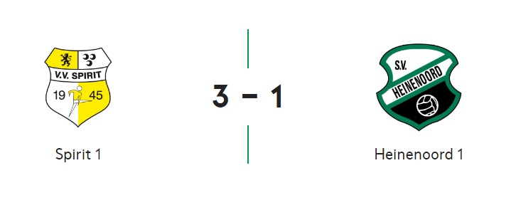 Spirit wint boeiende topper tegen Heinenoord: 3-1