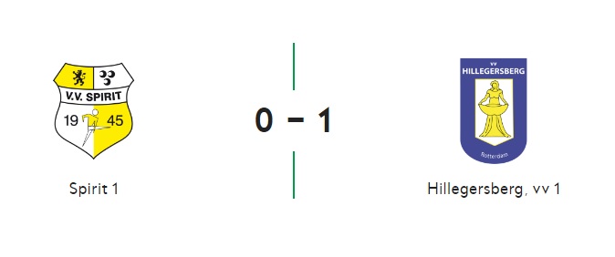 Zwak Spirit niet langs Hillegersberg: 0-1