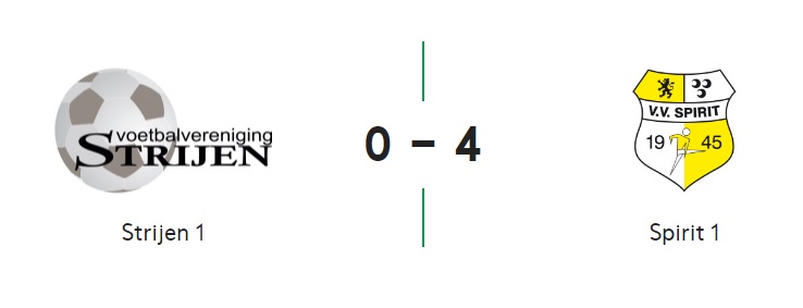 Spirit geeft Strijen lang hoop, maar wint in slotfase toch ruim: 0-4